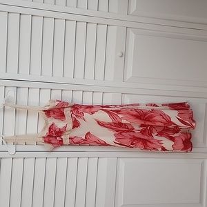 Sheer Floral Slip Dress in Pink and Cream